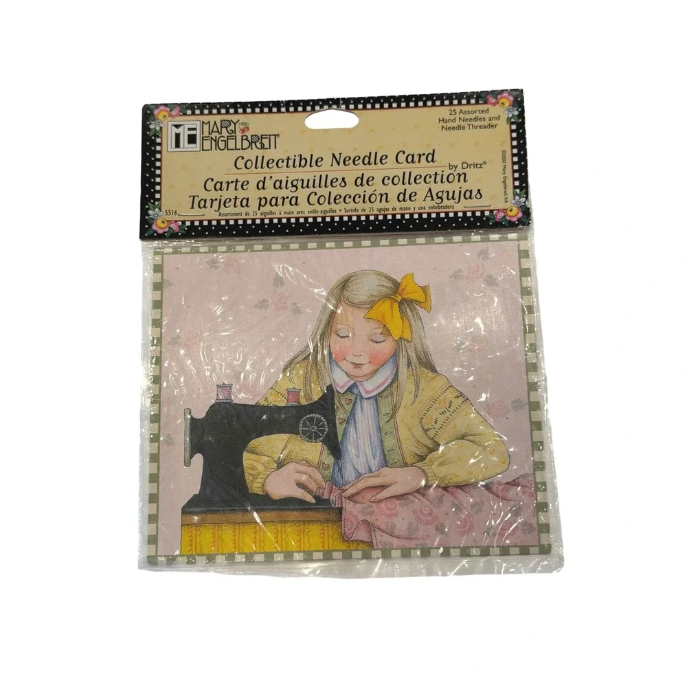 Mary Engelbreit Collectible Needle Card Dritz 5516 Sewing Needles Threader 2002